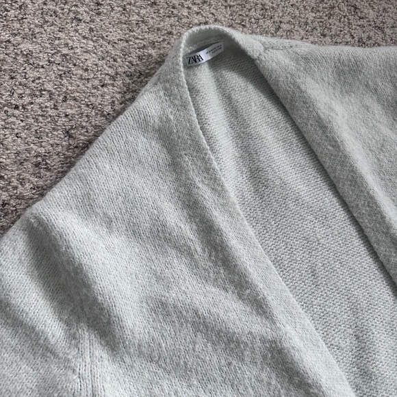 ZARA Wool Alpaca Open front Cardigan Sea Green Size XS/S - Picture 5 of 12
